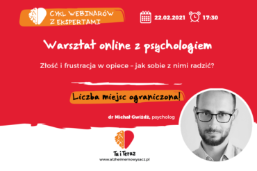 Warsztaty online: „Złość i frustracja w opiece – jak sobie z nimi radzić?”