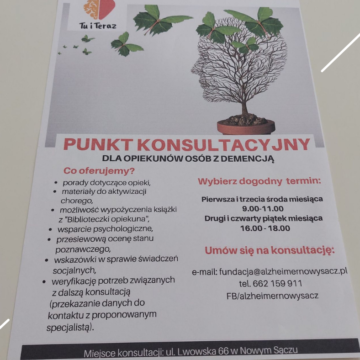 W Nowym Sączu ruszył punkt konsultacyjny dla opiekunów osób z demencję